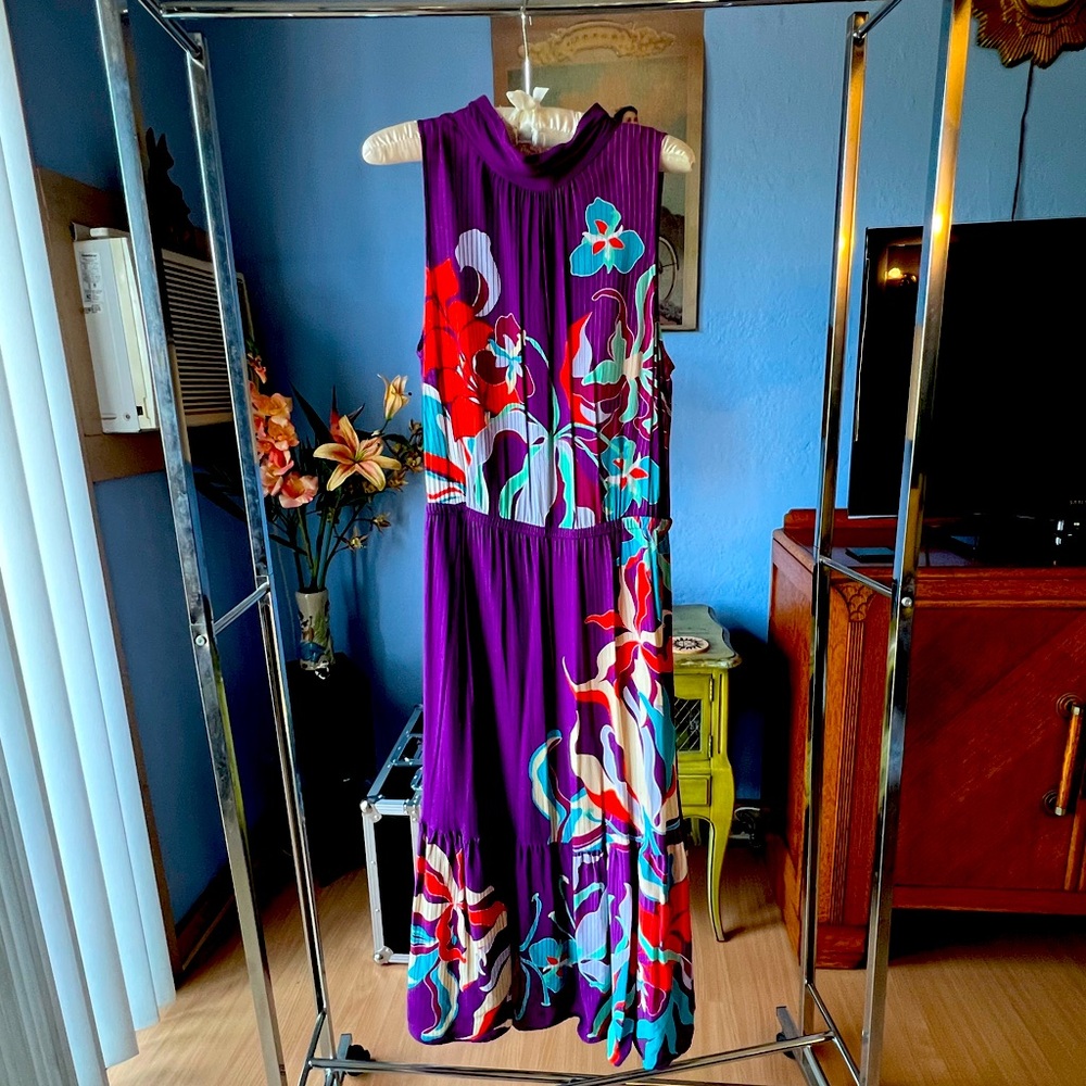 Floral Tropical Maxi Dress Size Large